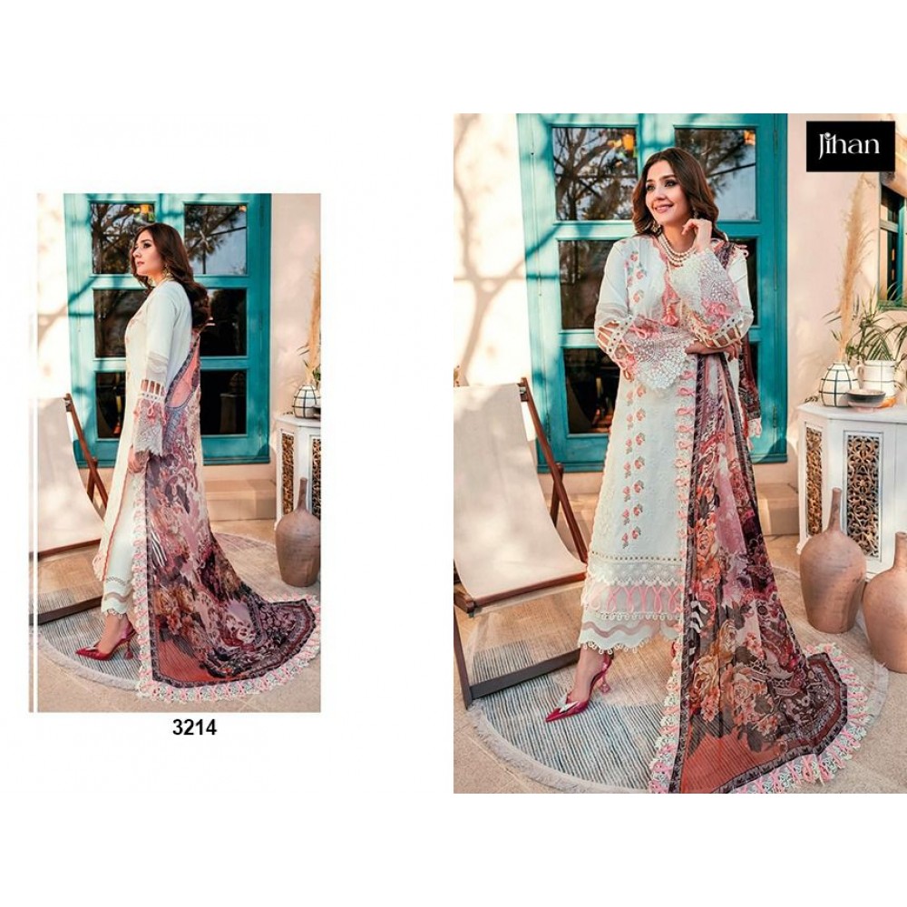 JIHAN OMBRE EMBROIDERED 3214-18 (Cotton Dupatta)