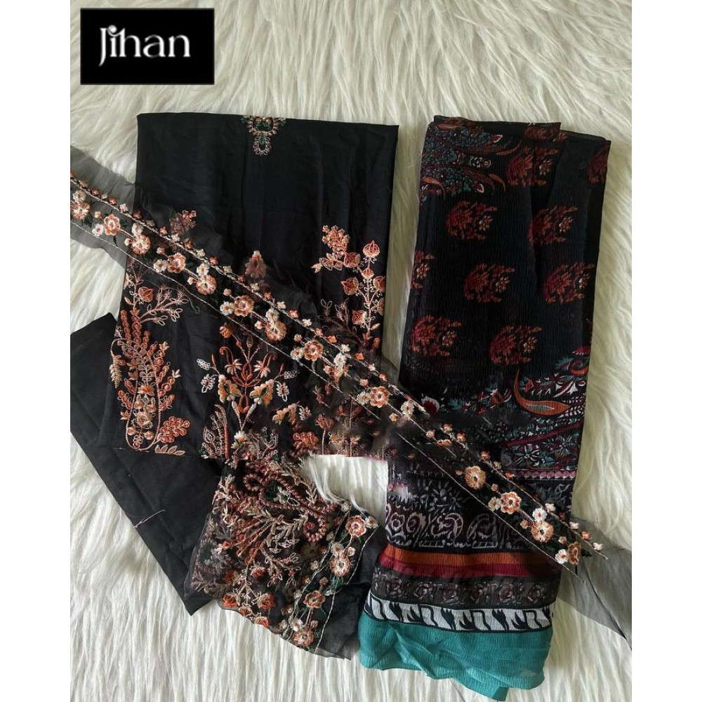 JIHAN OMBRE EMBROIDERED 3218 (Cotton Dupatta)