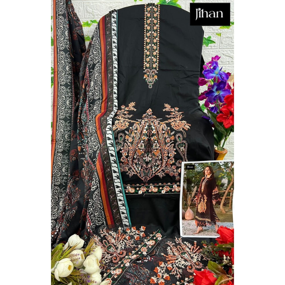 JIHAN OMBRE EMBROIDERED 3218 (Cotton Dupatta)