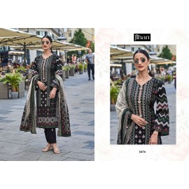 JIHAN PRESET BIN SAEED B/W LAWN COLLECTION VOL 1 (Cotton Dupatta)