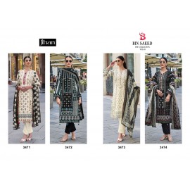 JIHAN PRESET BIN SAEED B/W LAWN COLLECTION VOL 1 (Cotton Dupatta)