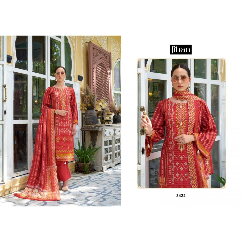 JIHAN PRESET BIN SAEED LAWN COLLECTION VOL 11 (Cotton Dupatta)