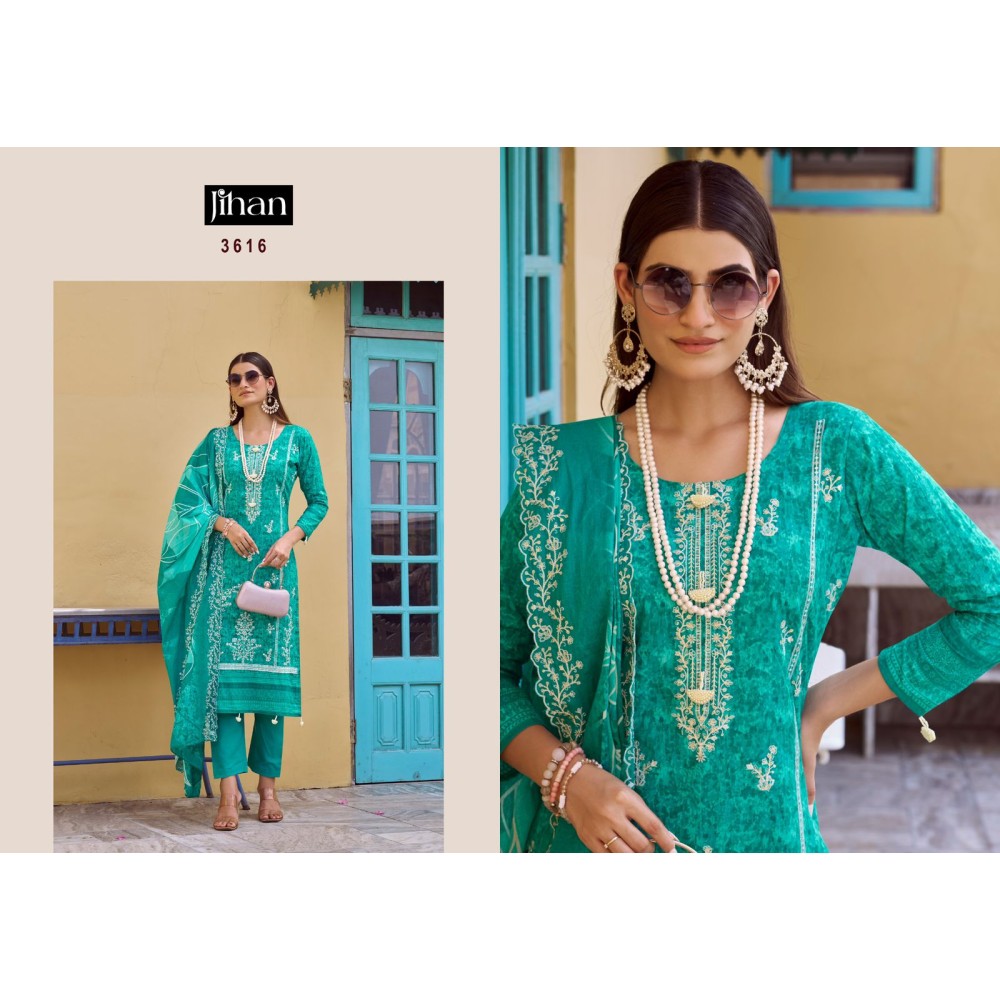 JIHAN PRESET BIN SAEED LAWN COLLECTION VOL 17 (Cotton Dupatta)