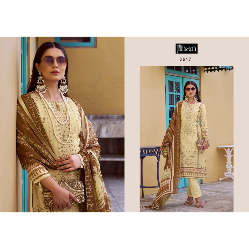 JIHAN PRESET BIN SAEED LAWN COLLECTION VOL 17 (Cotton Dupatta)
