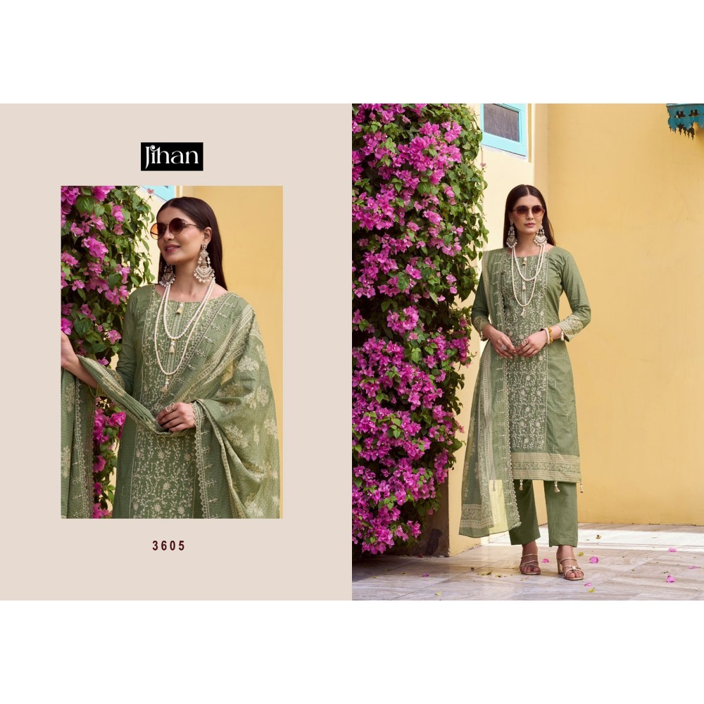 JIHAN PRESET BIN SAEED LAWN COLLECTION VOL 17 (Cotton Dupatta)