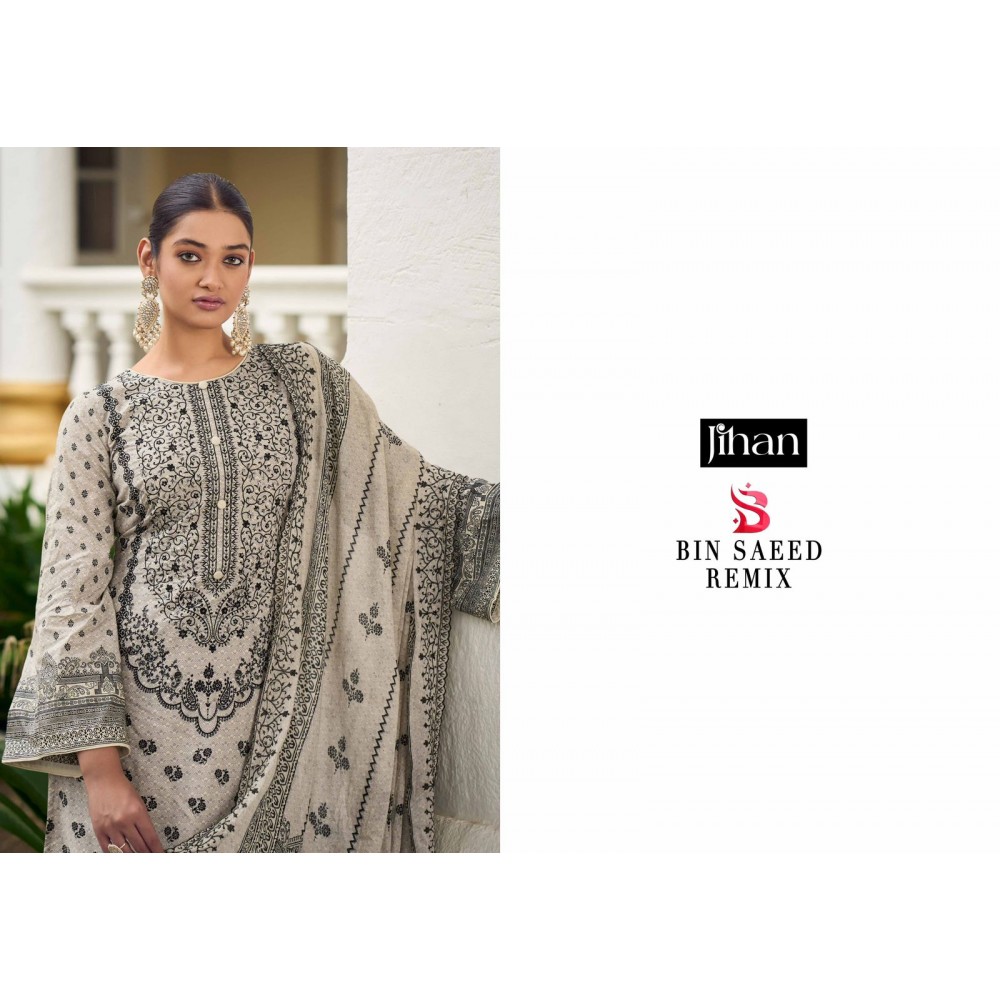 JIHAN PRESET BIN SAEED REMIX LAWN COLLECTION (Cotton Dupatta)