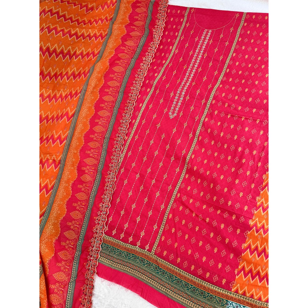 JIHAN PRESET CRAFTED 2 ELEGANCE LAWN COLLECTION (Cotton Dupatta)