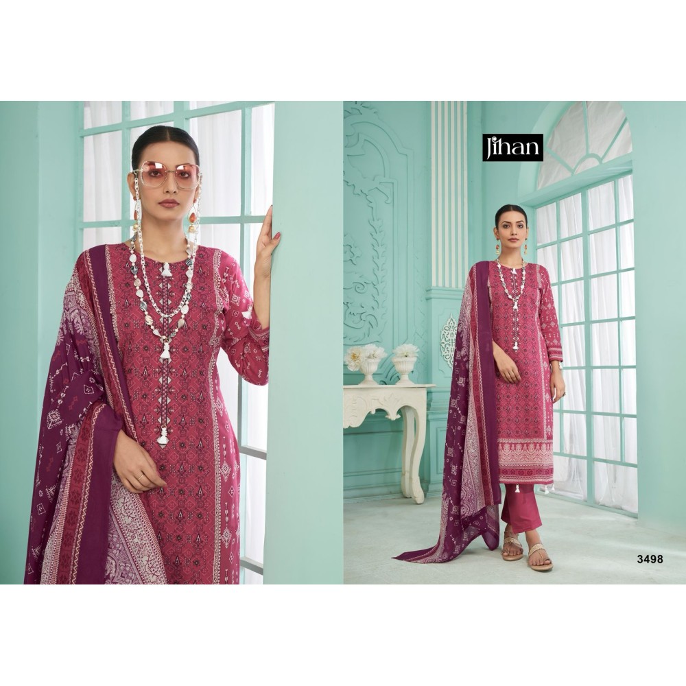 JIHAN PRESET CRAFTED 2 ELEGANCE LAWN COLLECTION (Cotton Dupatta)