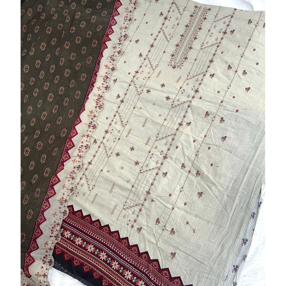 JIHAN PRESET CRAFTED 2 ELEGANCE LAWN COLLECTION (Cotton Dupatta)