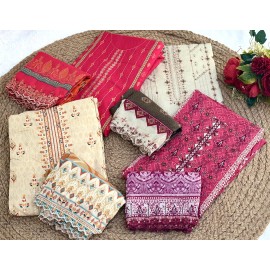JIHAN PRESET CRAFTED 2 ELEGANCE LAWN COLLECTION (Chiffon Dupatta)
