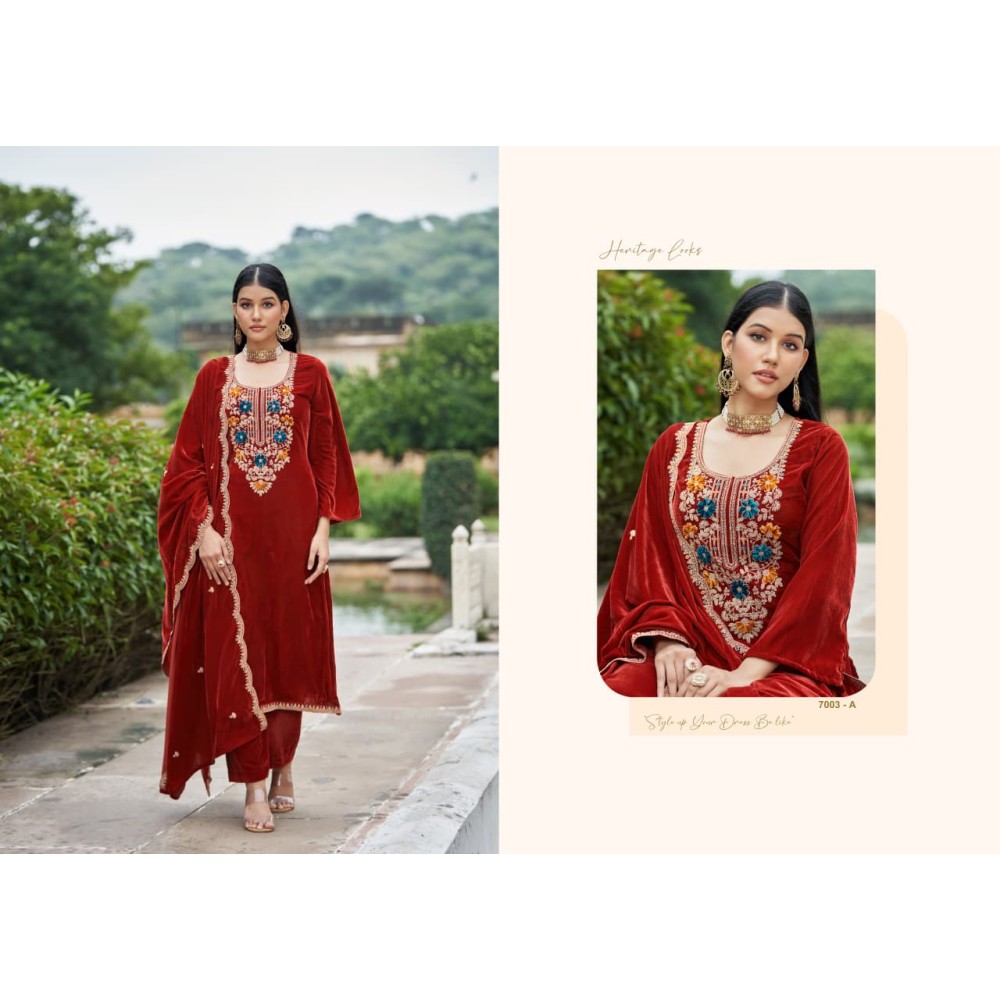 KAINAAT VELVET RK GOLD (Winter Collection)
