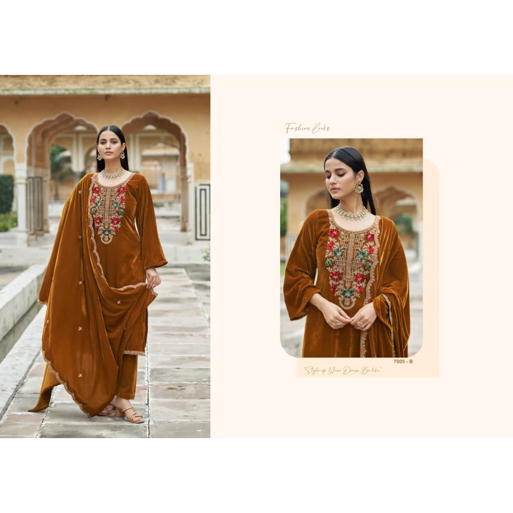 KAINAAT VELVET RK GOLD (Winter Collection)