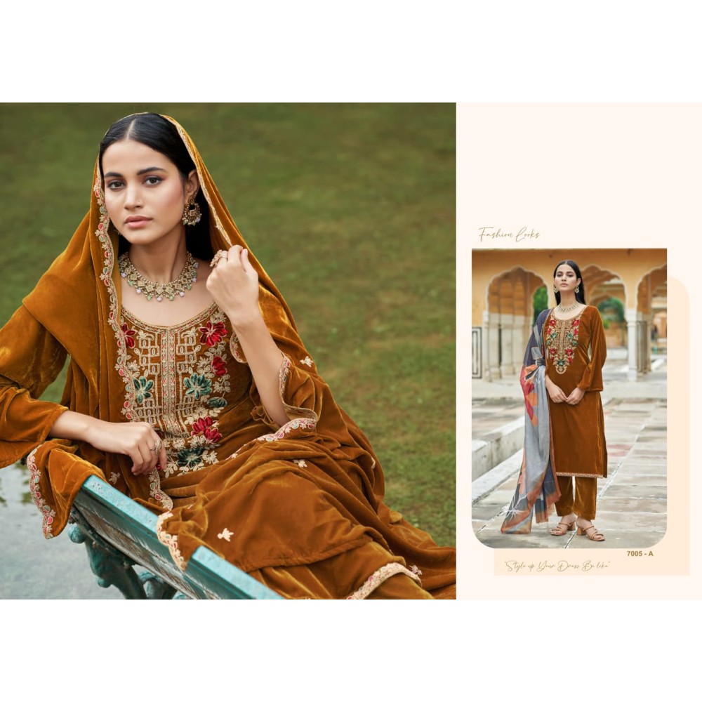 KAINAAT VELVET RK GOLD (Winter Collection)