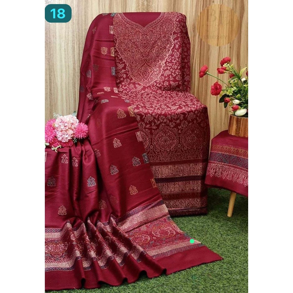 KASIDA ZARI MAROON 18 (Winter Collection)