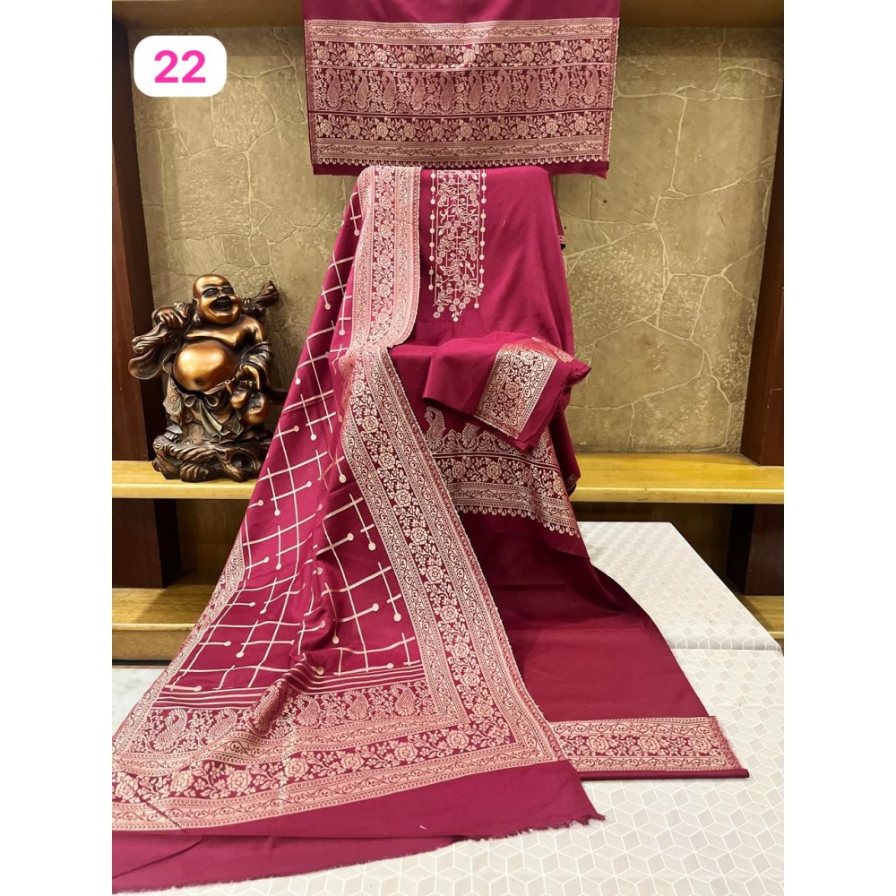 KASIDA ZARI MAROON 22 (Winter Collection)