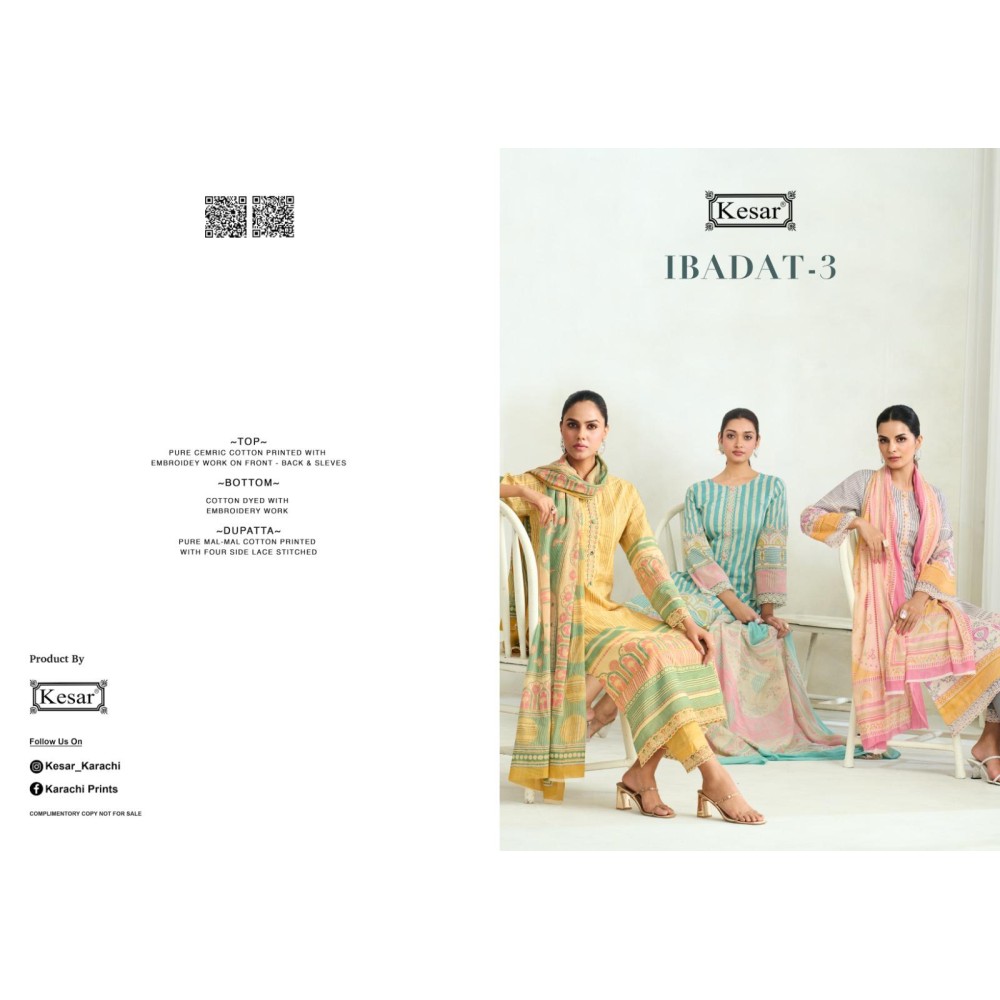 KESAR IBADAT 3 KARACHI (Cotton Dupatta)