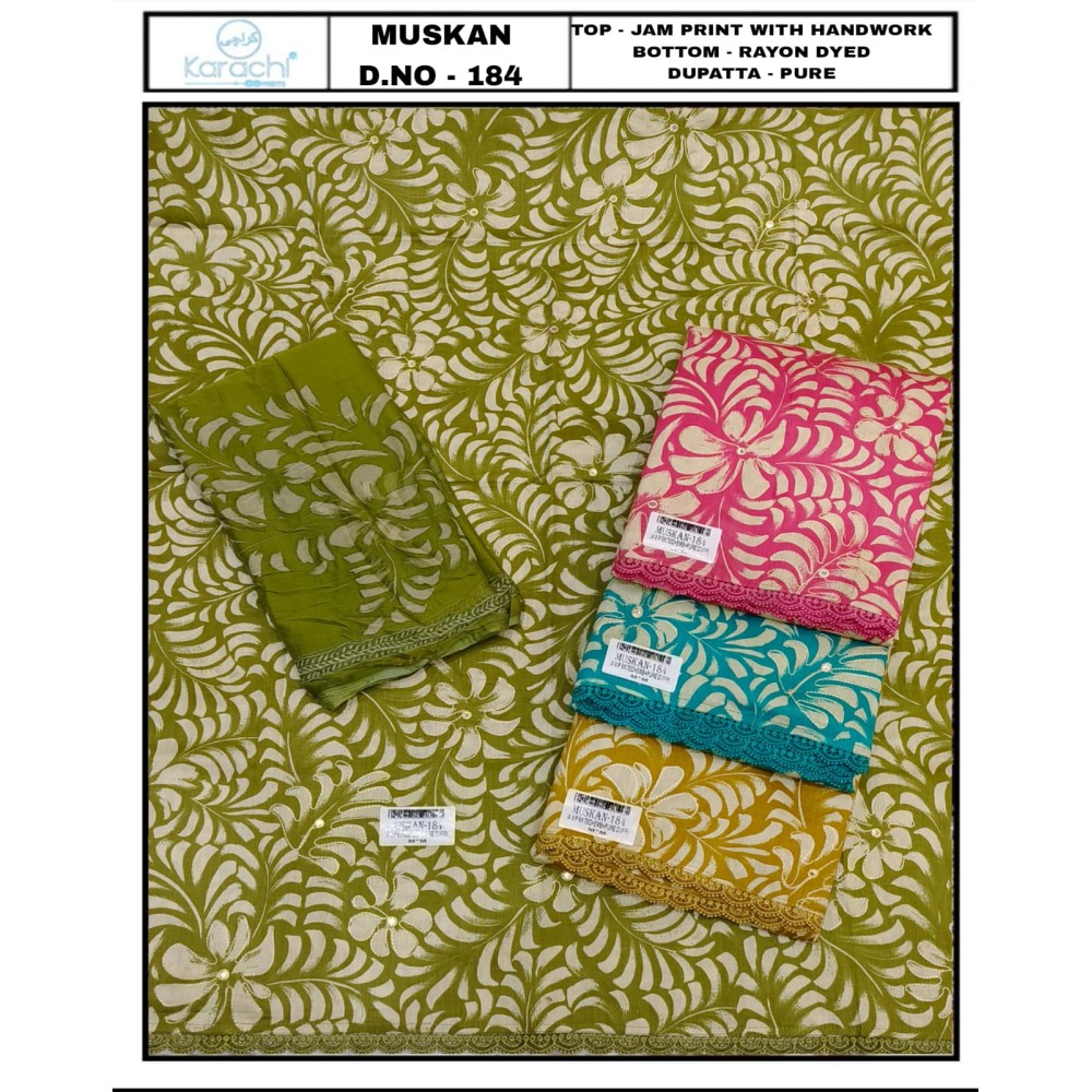 KESAR MUSKAN 184 (Pure Dupatta)