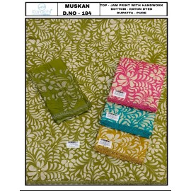 KESAR MUSKAN 184 (Pure Dupatta)