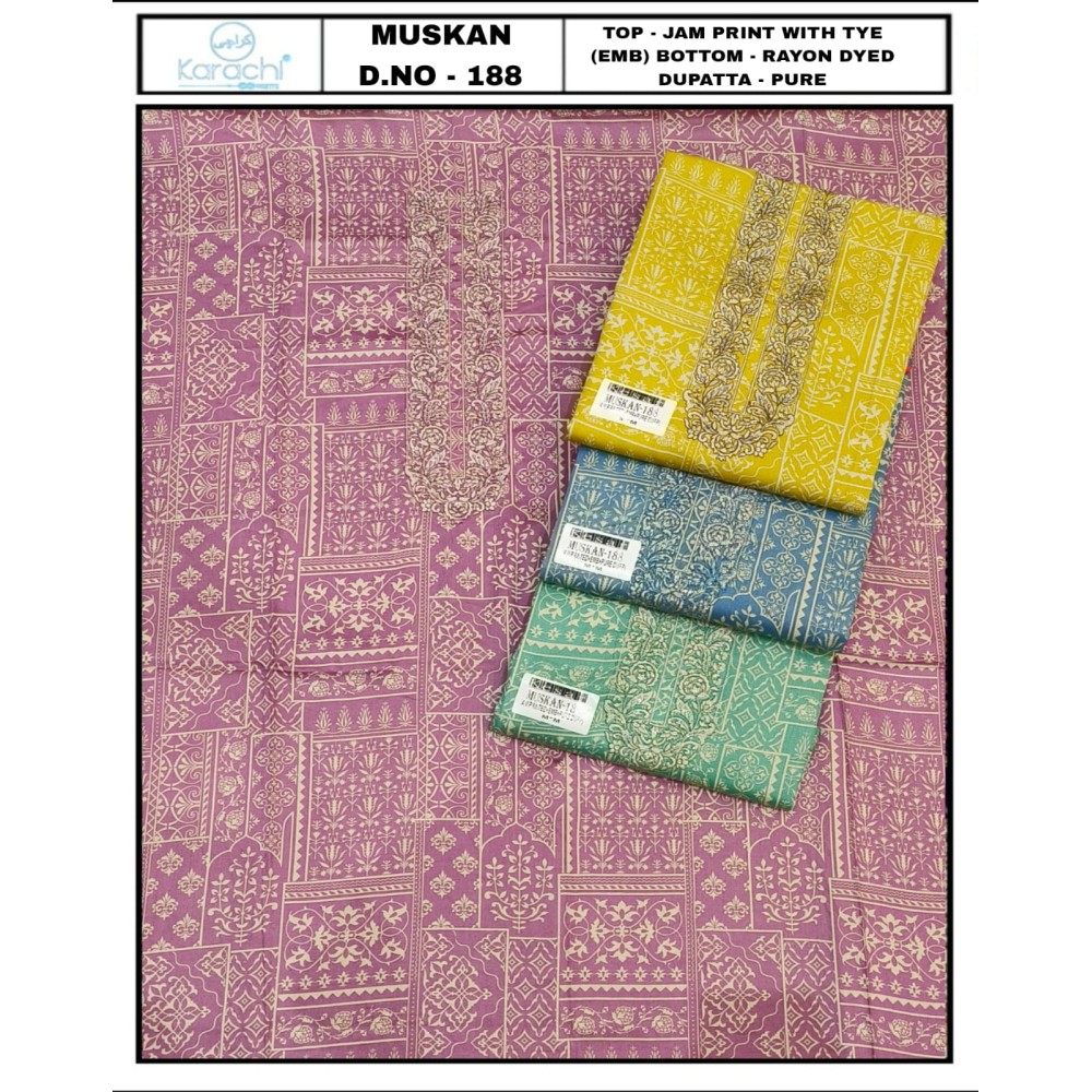 KESAR MUSKAN 188 (Pure Dupatta)