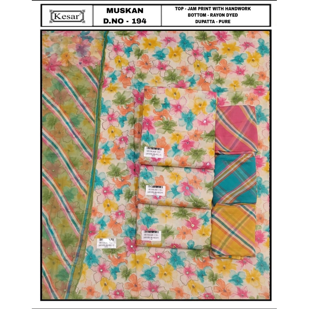 KESAR MUSKAN 194 (Pure Dupatta)