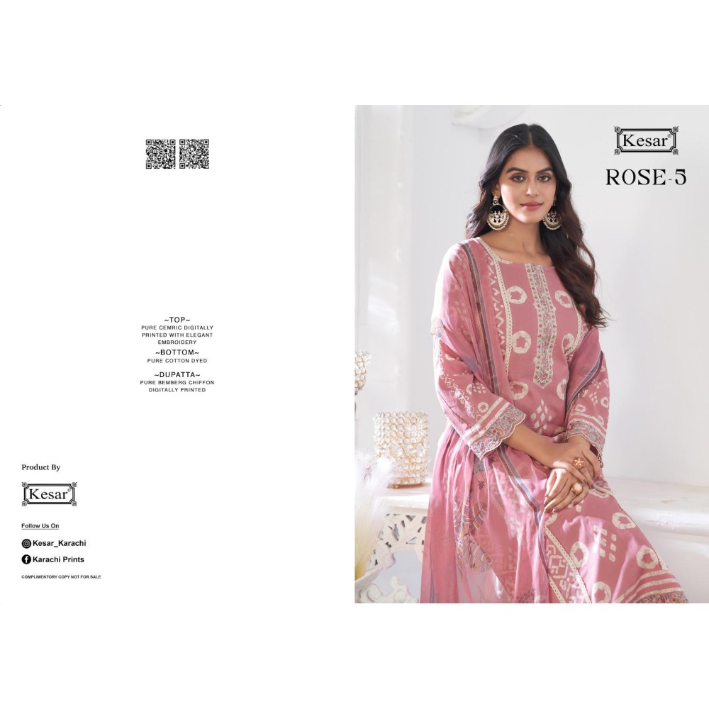KESAR ROSE 5 (Pure Dupatta)