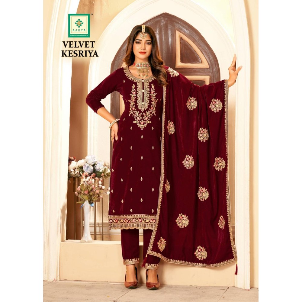 KESARIYA VELVET AADYA  (Winter Collection)