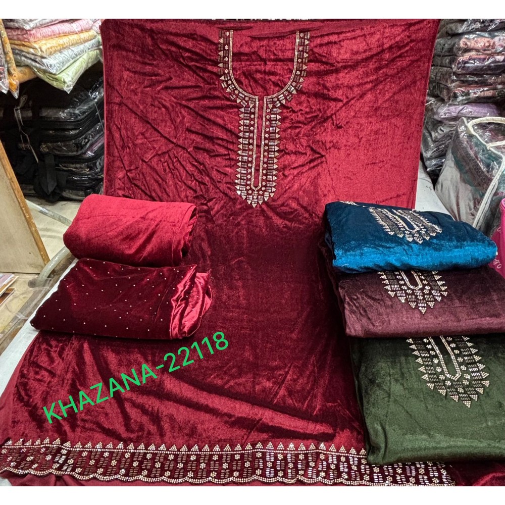 KHAZANA 22118 VELVET  (Winter Collection) KHAZANA 22118 VELVET  (Winter Collection)