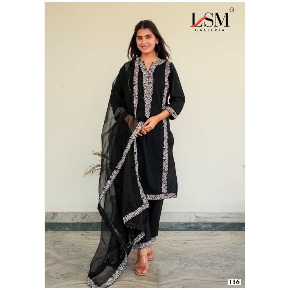 LSM GALLERIA BLACK WHITE LUXURY HEAVY LAWN COLLECTION