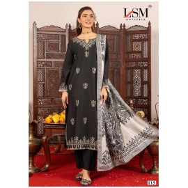 LSM GALLERIA BLACK WHITE LUXURY HEAVY LAWN COLLECTION