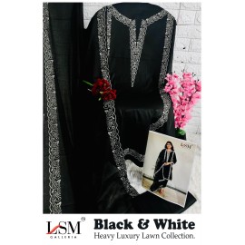 LSM GALLERIA BLACK WHITE LUXURY HEAVY LAWN COLLECTION