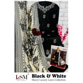 LSM GALLERIA BLACK WHITE LUXURY HEAVY LAWN COLLECTION
