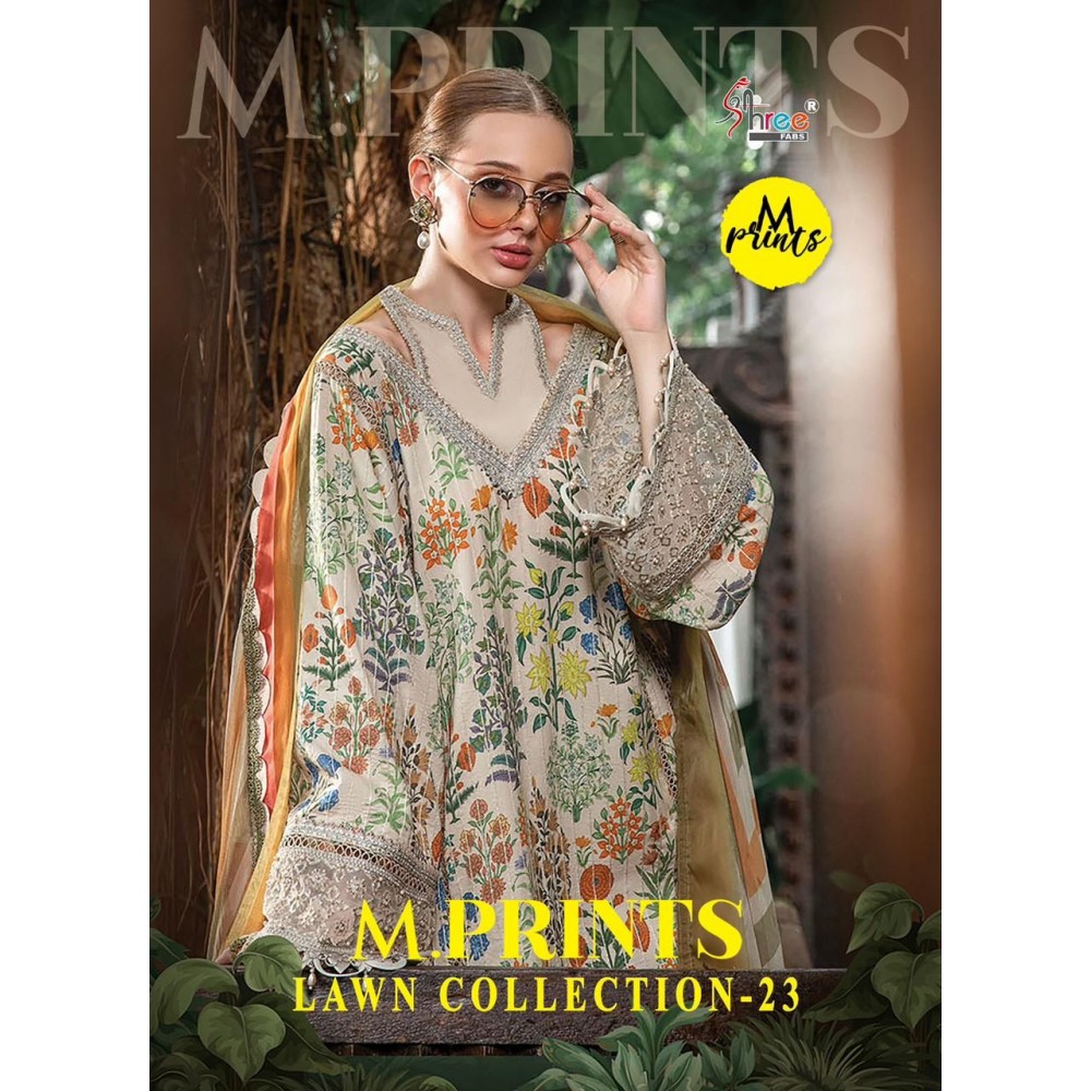 M PRINT LAWN COLLECTION 23 SHREE (Cotton dupatta)