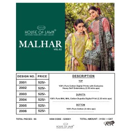 MALHAR VOL 2 HOUSE OF LAWN (cotton Dupatta)