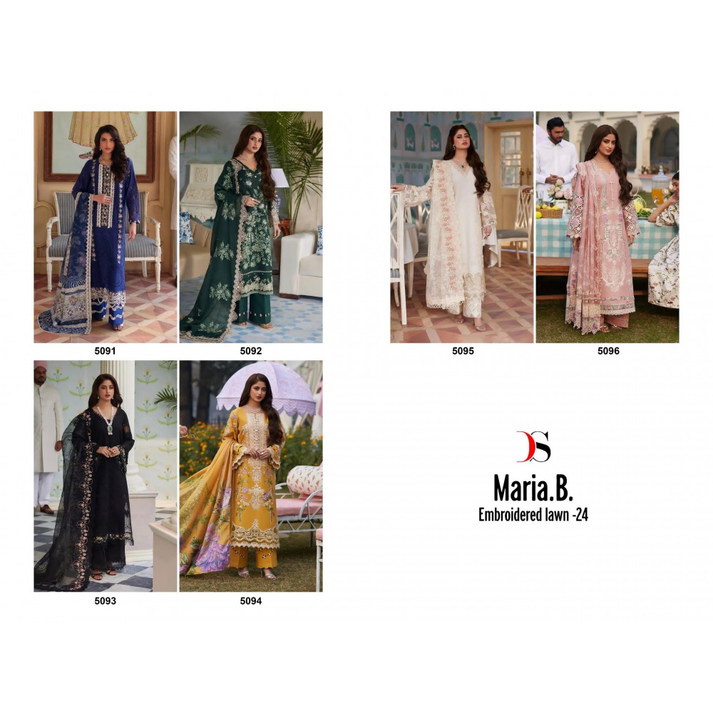 MARIA B EMBROIDERED LAWN 24 DEEPSY SUITS 