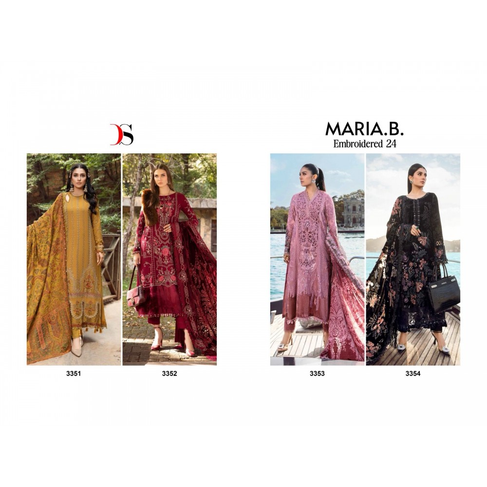 MARIA B EMBROIDERED 24 DEEPSY SUITS  (Cotton Dupatta)