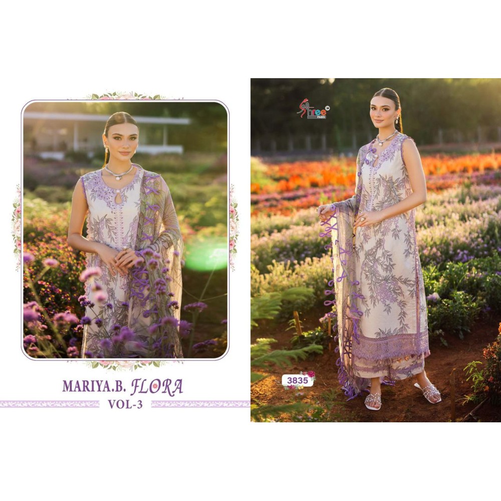 MARIA B FLORA VOL 3 SHREE (Chiffon Dupatta)