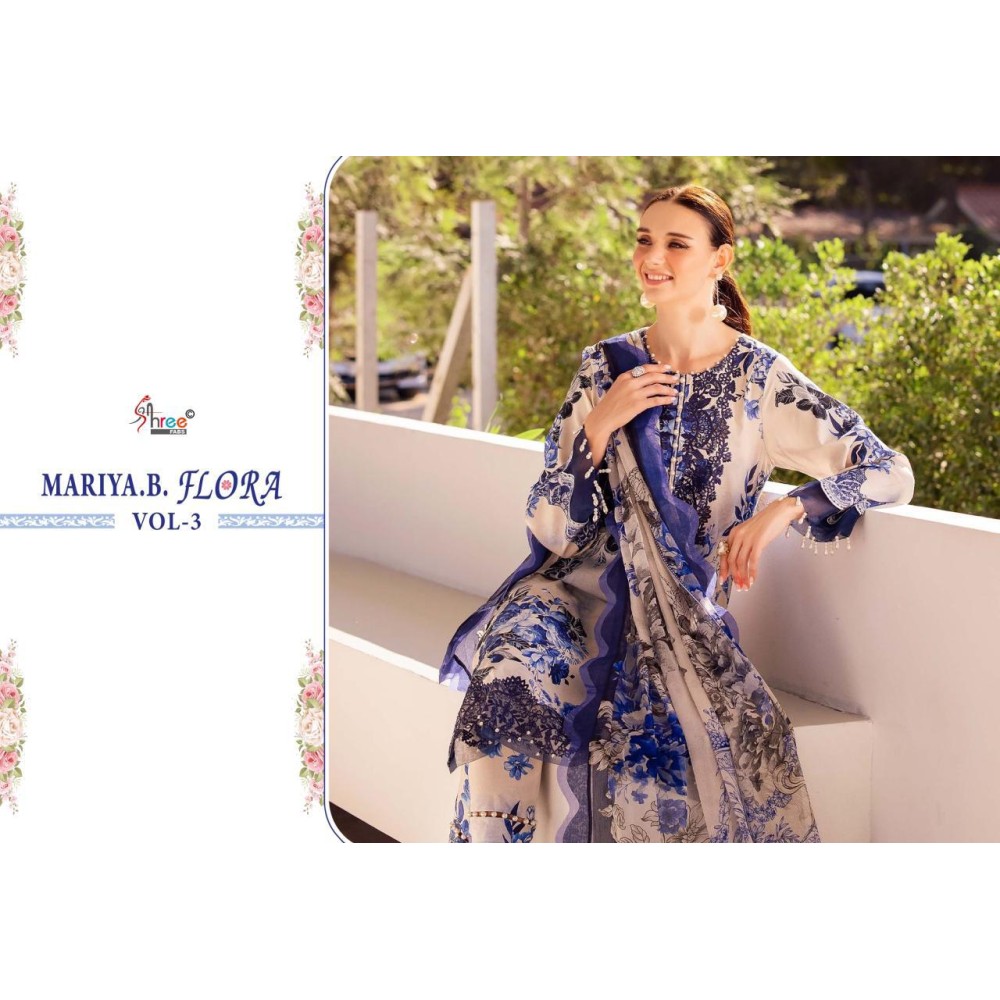 MARIA B FLORA VOL 3 SHREE (Chiffon Dupatta)