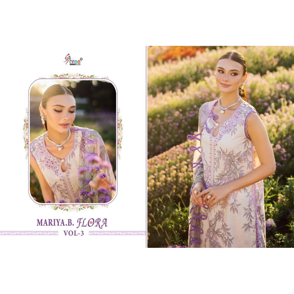 MARIA B FLORA VOL 3 SHREE (Chiffon Dupatta)