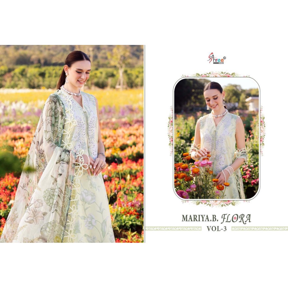 MARIA B FLORA VOL 3 SHREE (Chiffon Dupatta)