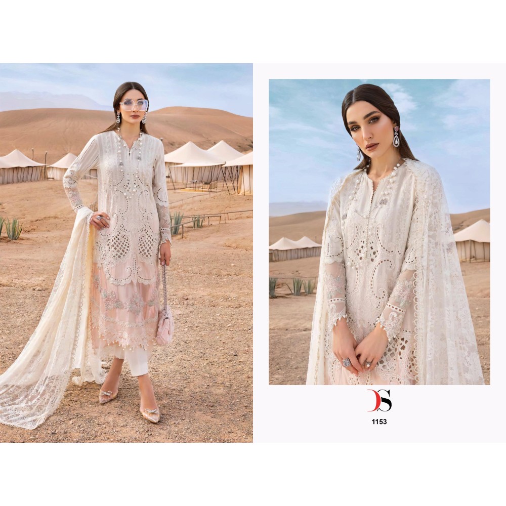MARIA B PREMIUM EMBROIDERED 25 DEEPSY SUITS (Cotton Dupatta)