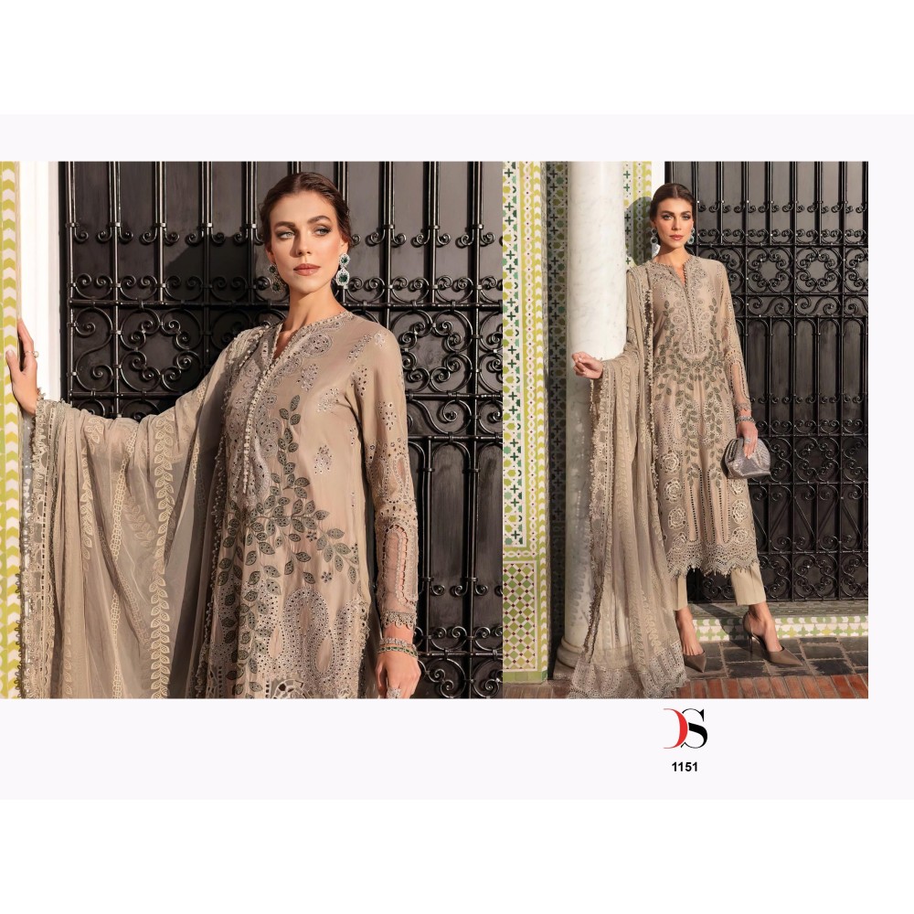 MARIA B PREMIUM EMBROIDERED 25 DEEPSY SUITS (Cotton Dupatta)