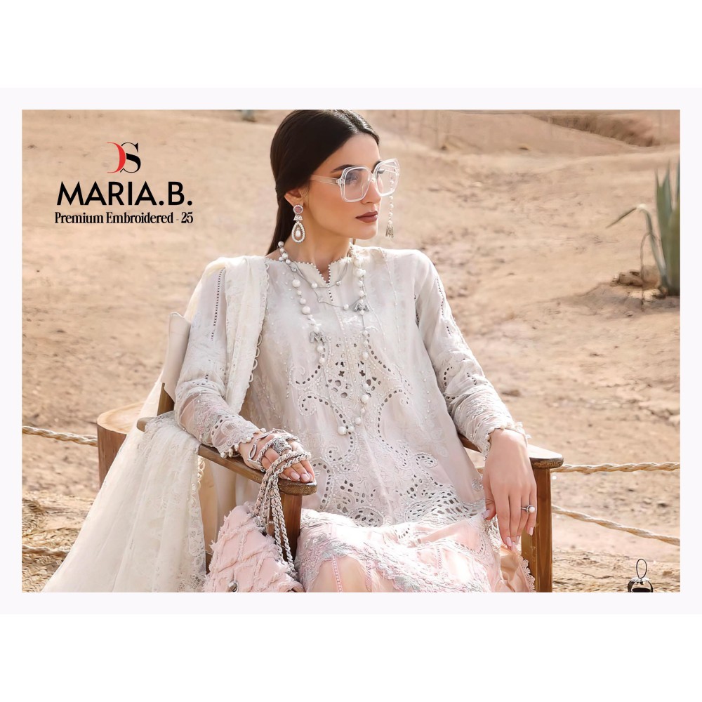 MARIA B PREMIUM EMBROIDERED 25 DEEPSY SUITS (Cotton Dupatta)