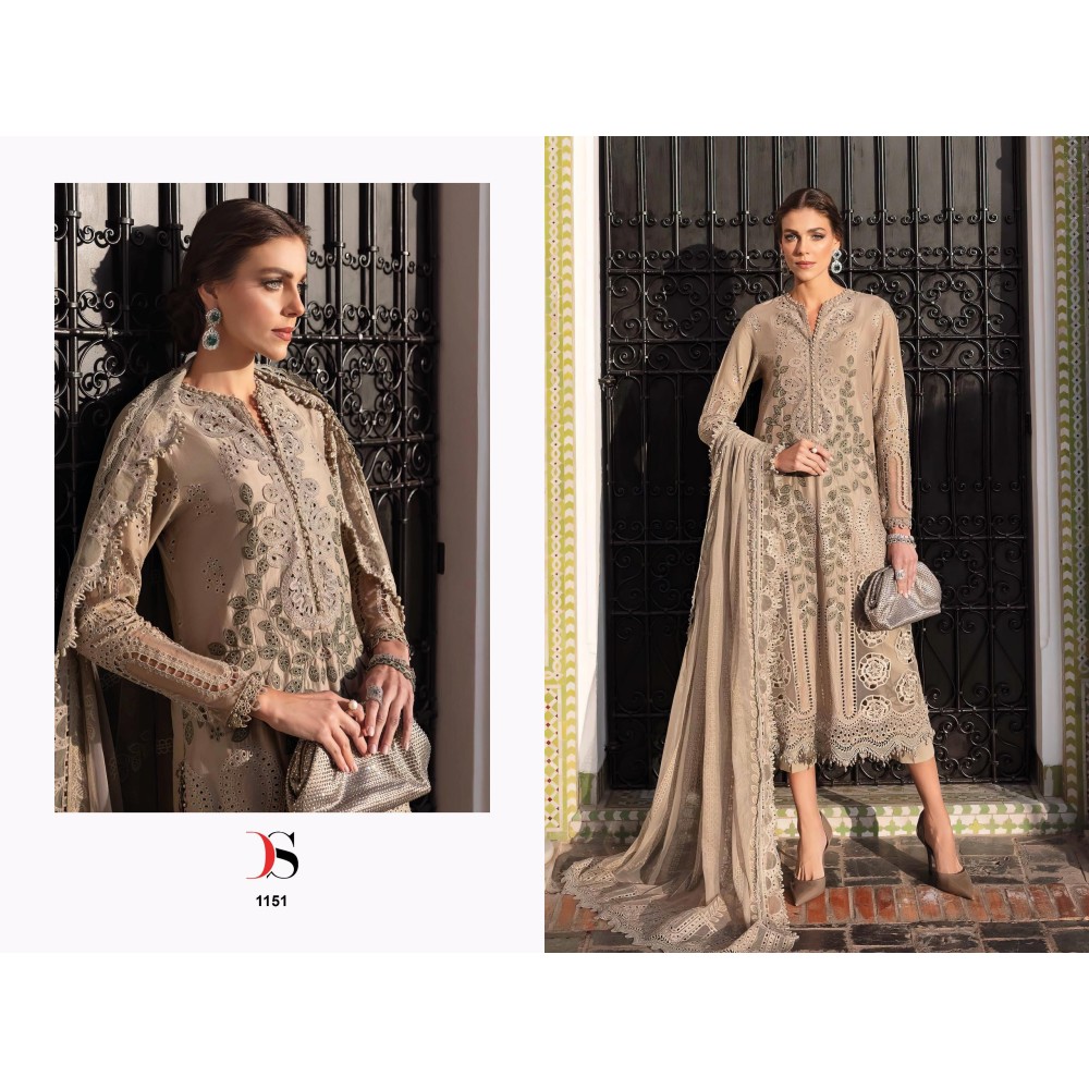 MARIA B PREMIUM EMBROIDERED 25 DEEPSY SUITS (Cotton Dupatta)