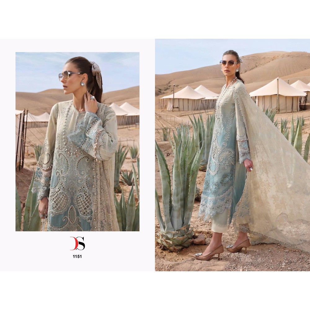 MARIA B PREMIUM EMBROIDERED 25 DEEPSY SUITS (Cotton Dupatta)