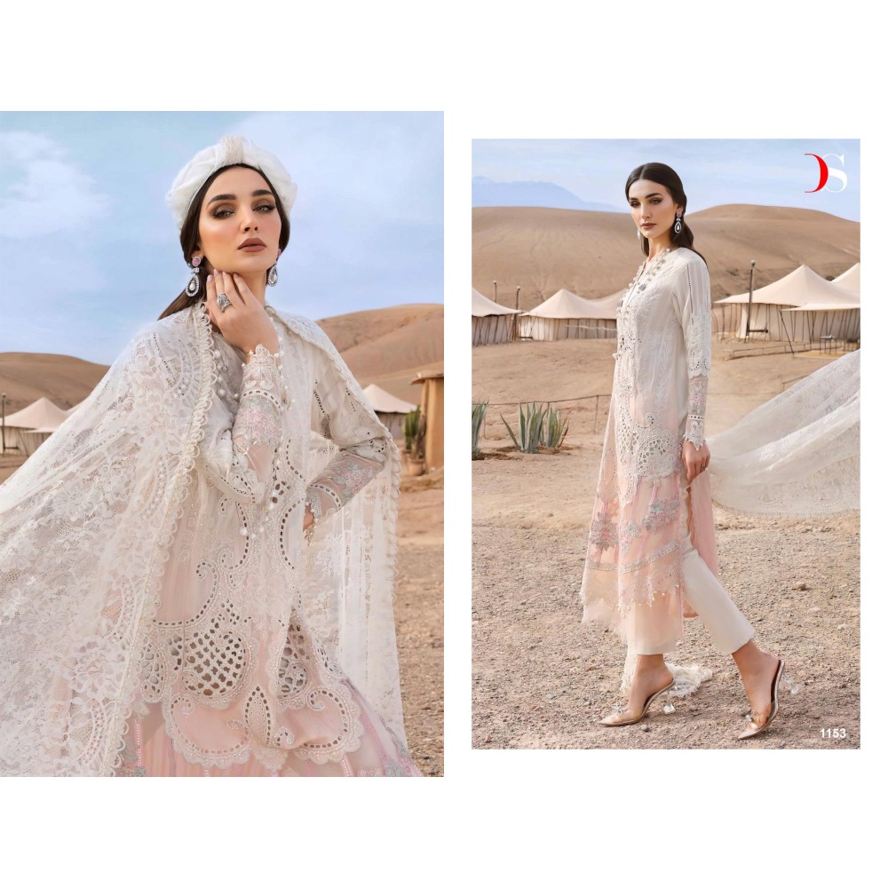 MARIA B PREMIUM EMBROIDERED 25 DEEPSY SUITS (Cotton Dupatta)