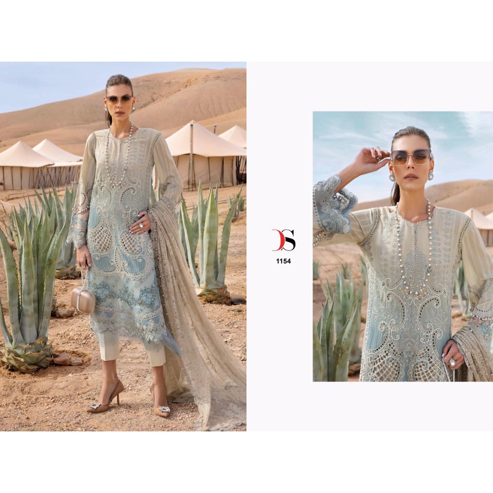 MARIA B PREMIUM EMBROIDERED 25 DEEPSY SUITS (Cotton Dupatta)