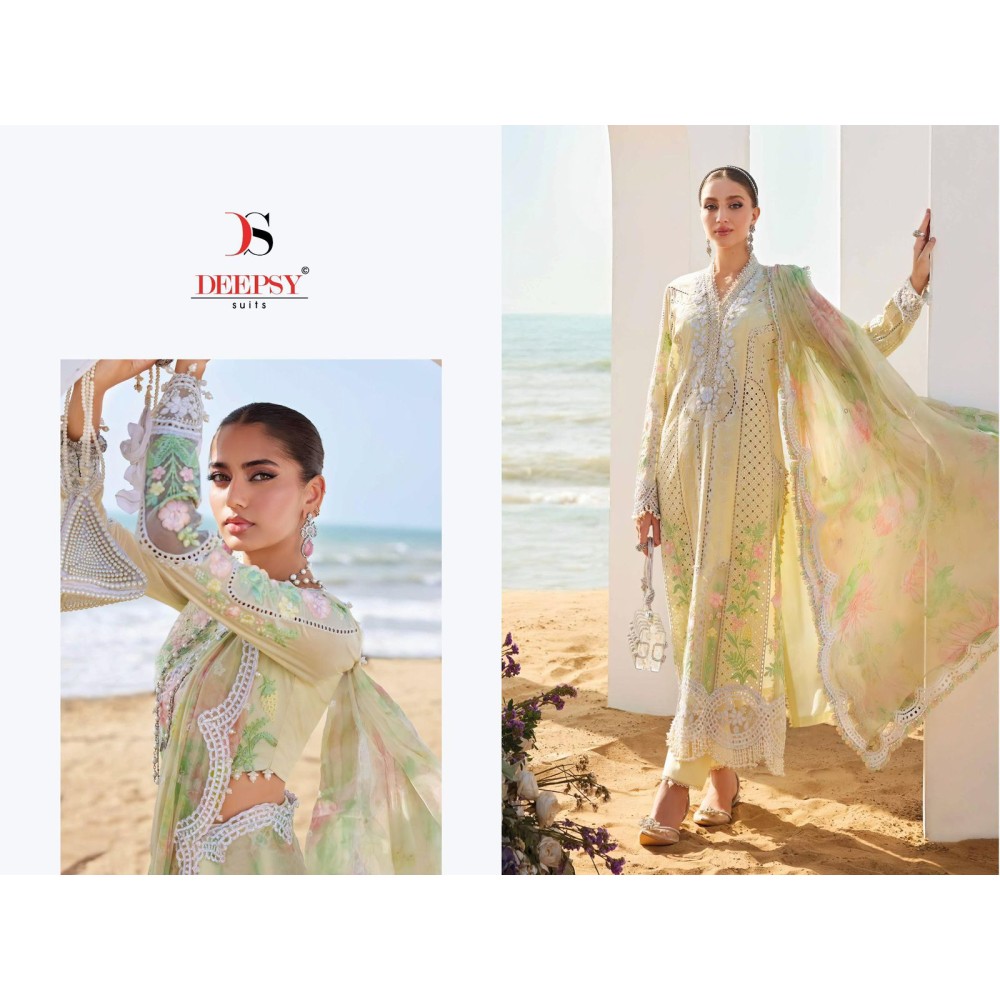 MARIA B PREMIUM EMBROIDERED 25-2 DEEPSY SUITS (Chiffon Dupatta)