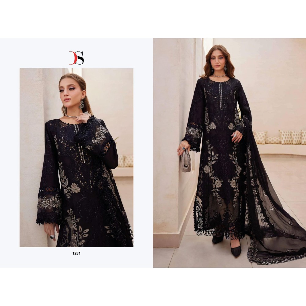 MARIA B PREMIUM EMBROIDERED 25-2 DEEPSY SUITS (Chiffon Dupatta)