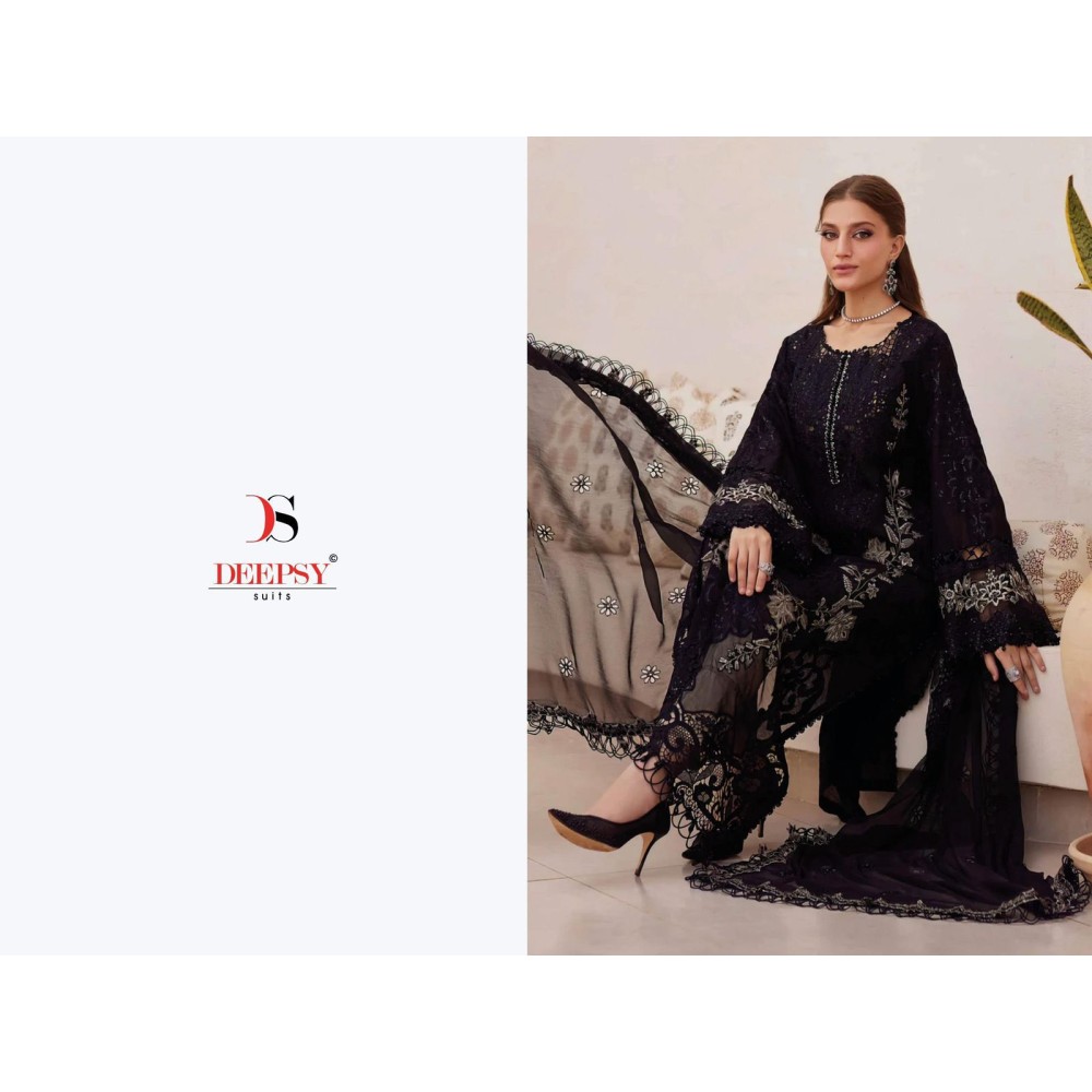 MARIA B PREMIUM EMBROIDERED 25-2 DEEPSY SUITS (Chiffon Dupatta)