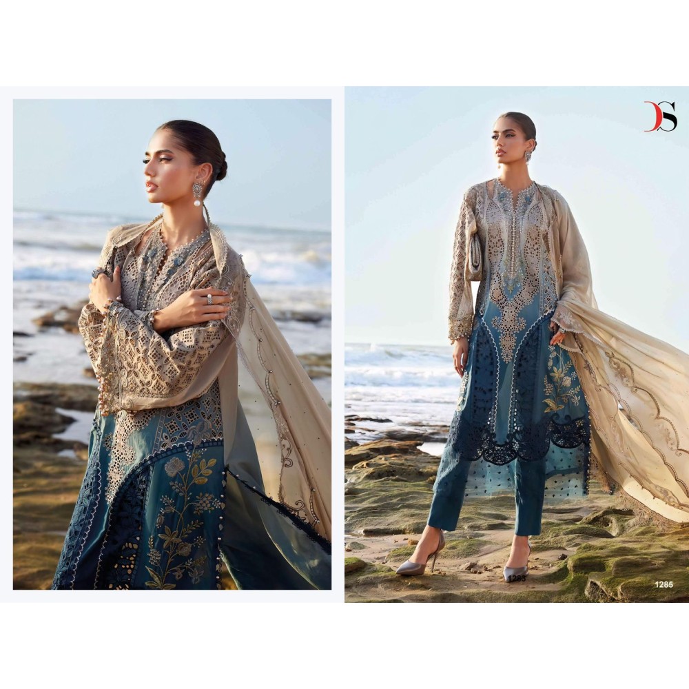 MARIA B PREMIUM EMBROIDERED 25-2 DEEPSY SUITS (Chiffon Dupatta)
